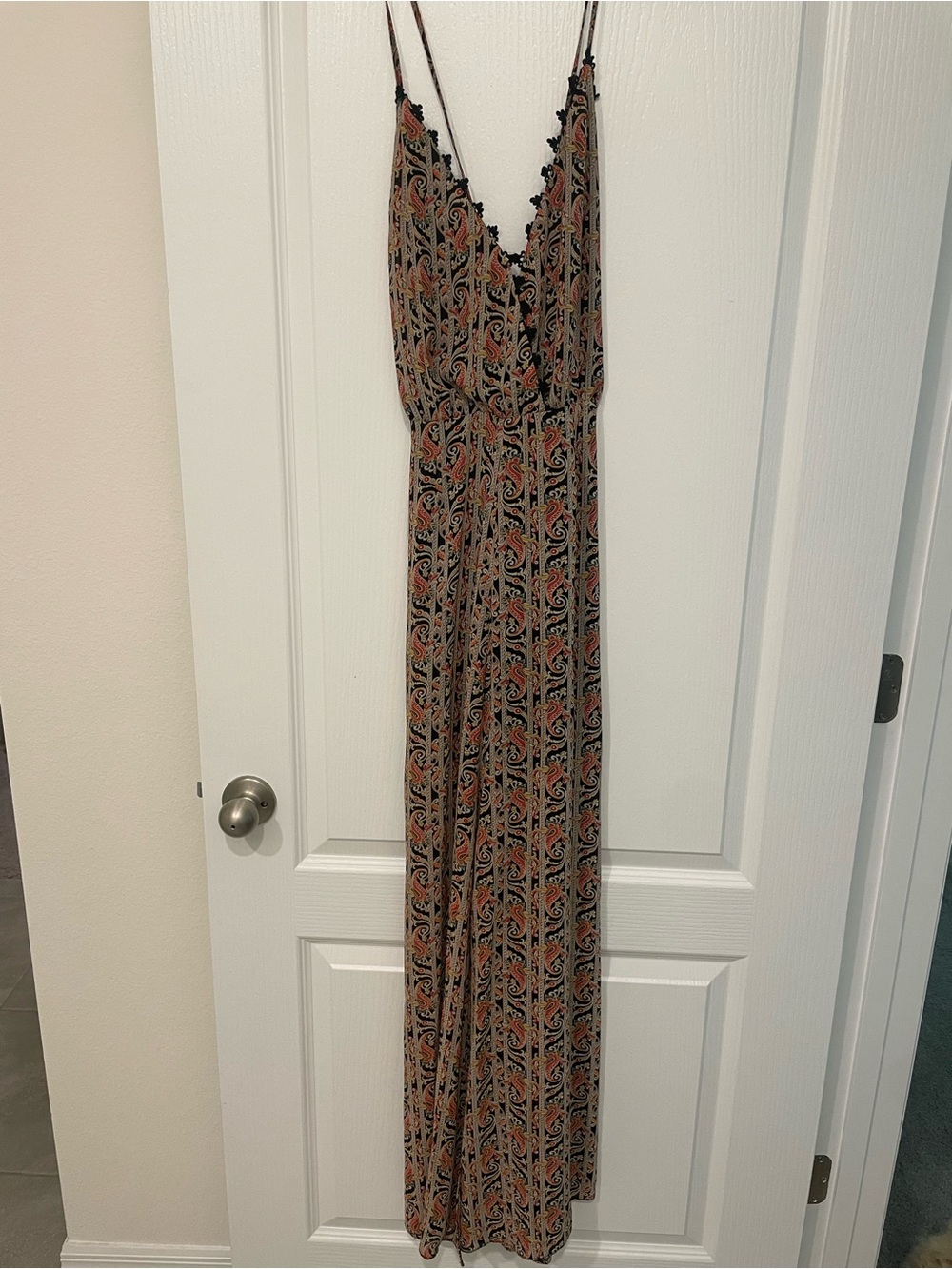Foreign Exchange Paisley Maxi Dress in Black and Red